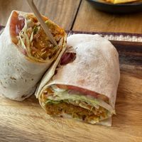 Spicy falafel wrap made vegan, 180 baht  at Lucky 13 Sandwich in Hua Hin