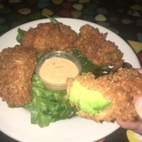 VEGAN deep fried avocado with spicy dipsauce. at Lager House in Detroit