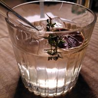 Apfel-Salbei-Shrub at Riders Restaurant  in Laax