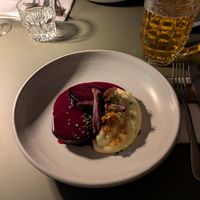 Beetroot steak at Riders Restaurant  in Laax