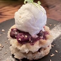 Coconut Ice Cream Rice Waffles  at Sushea in Newquay
