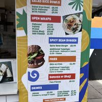 The bean burger is vegann  at The Veggie Box in Chertsey