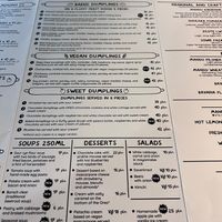 Menu  at Pierogarnia Mandu in Gdynia