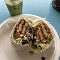 Vegan chicken breakfast burrito  at Peace and Plants in Woodside