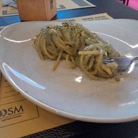 Spaghetti with pistachio sauce at DOC in Catania