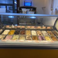 Lots of vegan sorbet options    at Can Noble Gelats Artesans in Mallorca