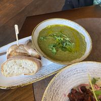 Pea and mint soup   at Dirty Duck in Stratford-upon-avon