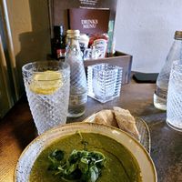 Pea & mint soup at Dirty Duck in Stratford-upon-avon