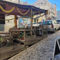 Tables outside at Casa Mocambo in Lisbon