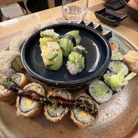 Vegan combo - hot rolls are amazingg  at Kabuki Sushi in Nazare