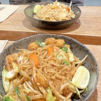 Pad thai and fried rice   at Kin Khao Cafe in Exeter