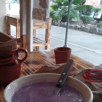 Nice hot soup at Mictlan Antojitos Veganos in Mexico City