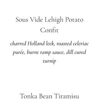 Tasting menu 2/2 May 2022  at Elizabeth's in Washington