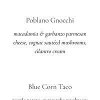 A la carte 2/3 May 2022  at Elizabeth's in Washington