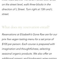   at Elizabeth's in Washington