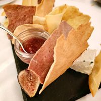 Almond brie, cashew blue, macadamia nut ricotta. With fig. Best cheese I've had at Elizabeth's in Washington