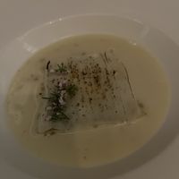 White asparagus soup   at Elizabeth's in Washington