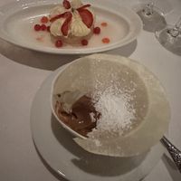 Passion fruit tart and chocolate ice cream  at Elizabeth's in Washington