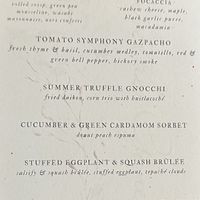 Menu  at Elizabeth's in Washington