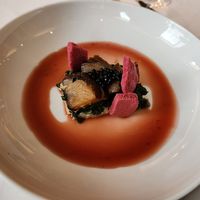 Carmelized beet, pear & celeriac purée  at Elizabeth's in Washington