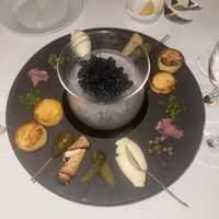 Vegan caviar dish  at Elizabeth's in Washington