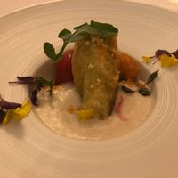 Crispy squash blossom at Elizabeth's in Washington