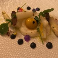 Sous vide white asparagus at Elizabeth's in Washington