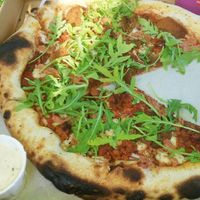 The vegan 'woody' with added rocket, which i recommend! at Woody's Pizza in Todmorden