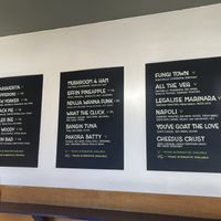 Menu  at Woody's Pizza in Todmorden