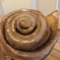 Cinnamon roll  at Soucoupe Café in Montreal