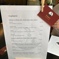 die Speisekarte at Penpa's in Schaffhausen