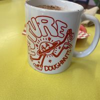 Hot chocolate, look at that mug!  at Future Doughnuts in Bristol