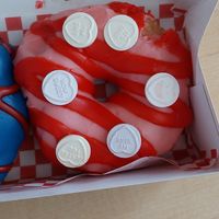 Love heart doughnut at Future Doughnuts in Bristol