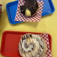 Boston cream and cinnamon swirl   at Future Doughnuts in Bristol