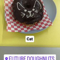 Chocolate cat at Future Doughnuts in Bristol