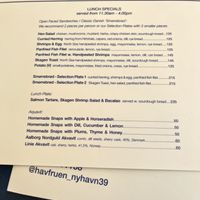 Lunch specials  at Havfruen in Copenhagen