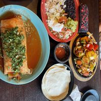 Veggie fajitas and flaco burrito   at Mi Mexico Family Mexican Restaurant in Ouray