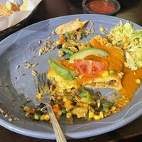 As you can see, my favorite part about the veggie enchiladas was the beans and rice on the side (gone cause I ate it all)  at Mi Mexico Family Mexican Restaurant in Ouray