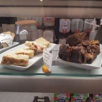 Lotus biscoff brownie and raspberry brownies at All Good in the Hood in Whitley Bay