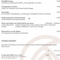 Menu September 2021 at Kurhaus Bergün in Bergun