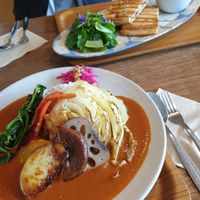 curry and natto panini at Qyun Fermented Cafe 큔 in Seoul