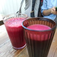 Beet, apple, ginger juice at Ao Largo in Odeceixe