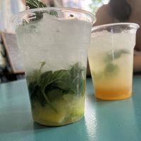 Mojito 6€ and homemade lemonade 2.5€  at Lacantina in Athens