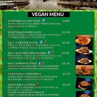 Vegan Menu at Kong San in Clitheroe