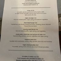 Vegan menu at The Woolpack Inn in Christchurch