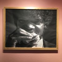 Wall art: Mmm hmm...this IS a tasty burger! at FRANCIS in Minneapolis