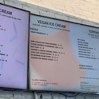 Vegan menu including vegan whipped cream and vegan ice cream special   at Van Leeuwen Ice Cream - City Center in Philadelphia