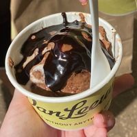 Fudge Brownie Ice Cream with Hot Fudge  at Van Leeuwen Ice Cream - City Center in Philadelphia