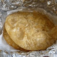 Poori was a bit different, but not bad  at The Hyderabad Indian Grill in Bloomington