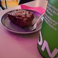 Brownie and lemonade at Café Blá in Munich